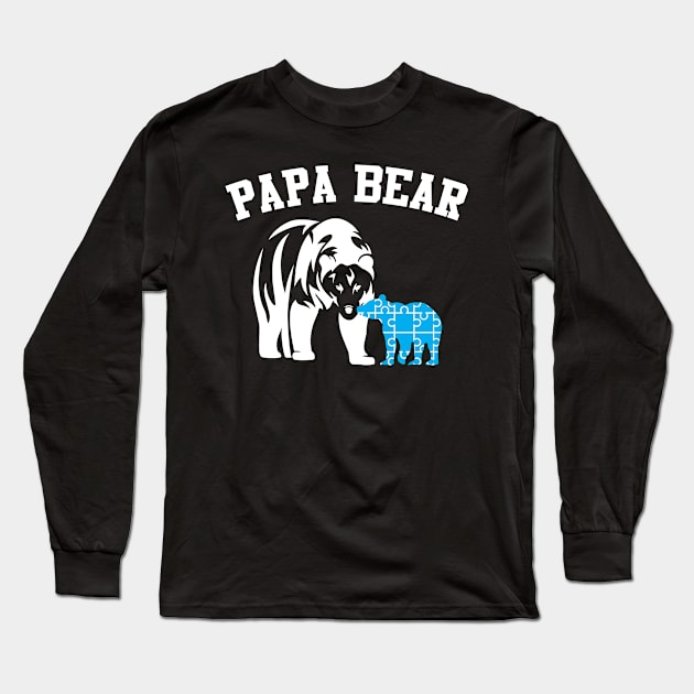 Autism Papa Bear Long Sleeve T-Shirt by TeeShirt_Expressive